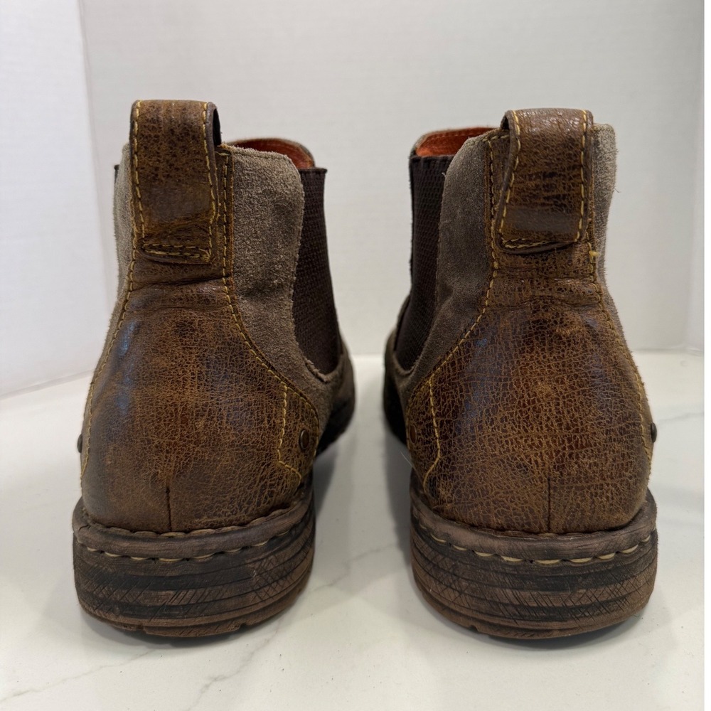 Born Mens Brown Leather Suede Chelsea Boots Distressed Ankle H43716 Size 13 - Picture 6 of 7